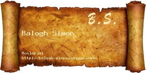 Balogh Simon névjegykártya