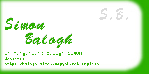 simon balogh business card